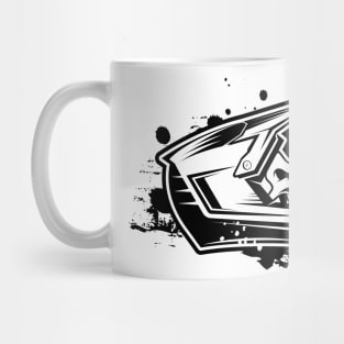 Skull Wearing Motocross Helmet Mug